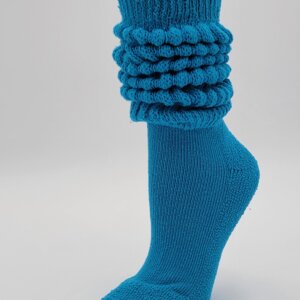 Turquoise Heavy XL Length Slouch Sock (9-11)